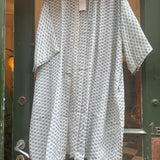 Kimono Kort (6) Råhvid/Blå