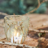 Fyrfadsstage i glas grøn