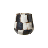 Fyrfadsstage i glas sort/hvid