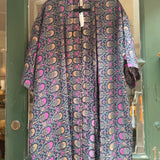 Kimono Kort (4) Mørkblå/Fucsia