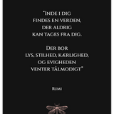 "Inde i dig findes en verden"...Postkort A5